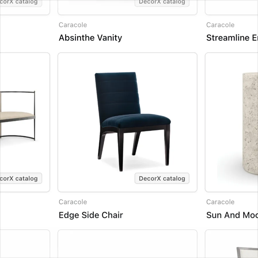 A live product catalog connected to Shopify and brand kits.